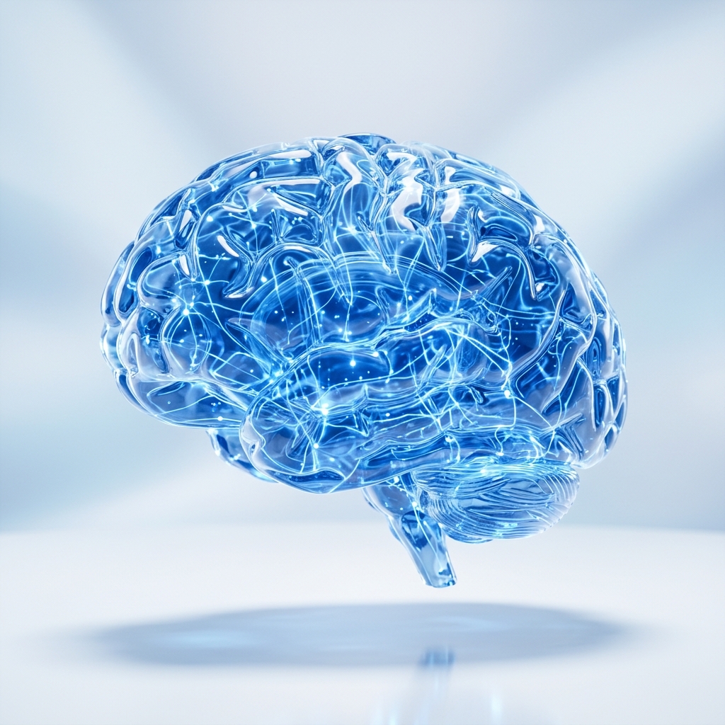 Representación 3D de una mente brillante